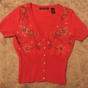 Red jeweled cardigan